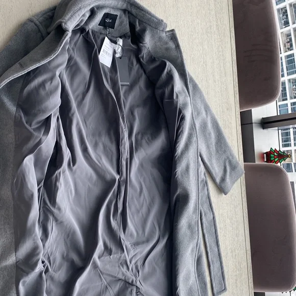 NWT Rails Nadine Wool-Blend Trench Coat Grey Size small - Picture 3 of 8